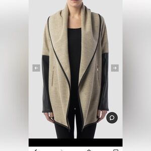 Joseph Ribkoff Tan and Black cape jacket